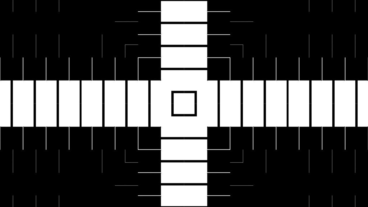 Abstrakt Geometrisk Animation af Ekspanderende Hvide Linjer på Sort Baggrund