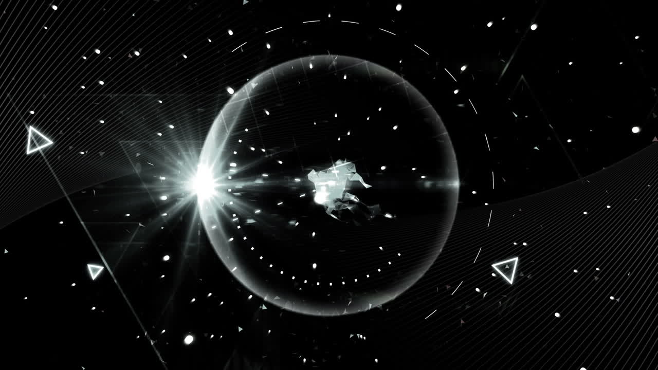 animación de formas en movimiento sobre fondo negro