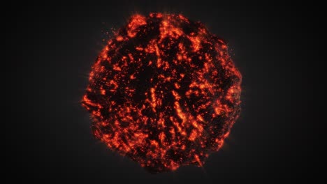 abstract volcano lava sphere rotating