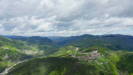 drone tilting and strafing over belintash, a small plateau in the rhodope mountains in bulgaria which is assumed to be a cult cite of the ancient thracian tribe in bulgaria