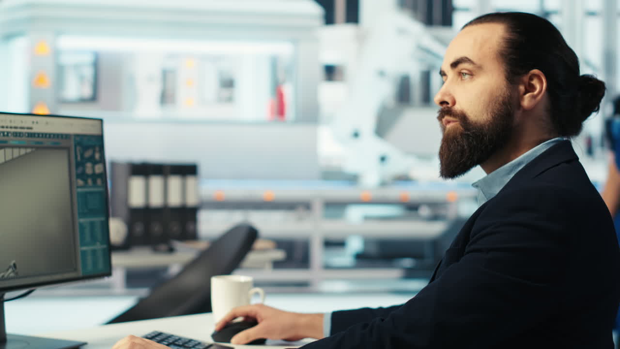 el gerente de la fábrica de fotovoltaica hace una lluvia de ideas con su colega, analizando datos.