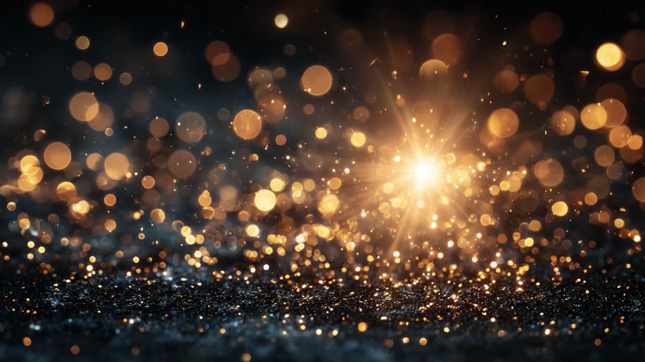Uno spettacolo mozzafiato di luci scintillanti e particelle luccicanti, che cattura l'essenza della magia con magnifici bagliori ed effetti scintillanti in un'atmosfera onirica.