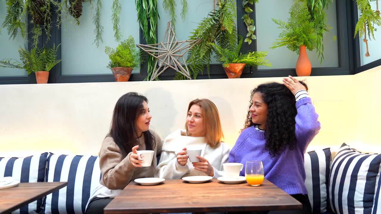 Women enjoying coffee at a cafe