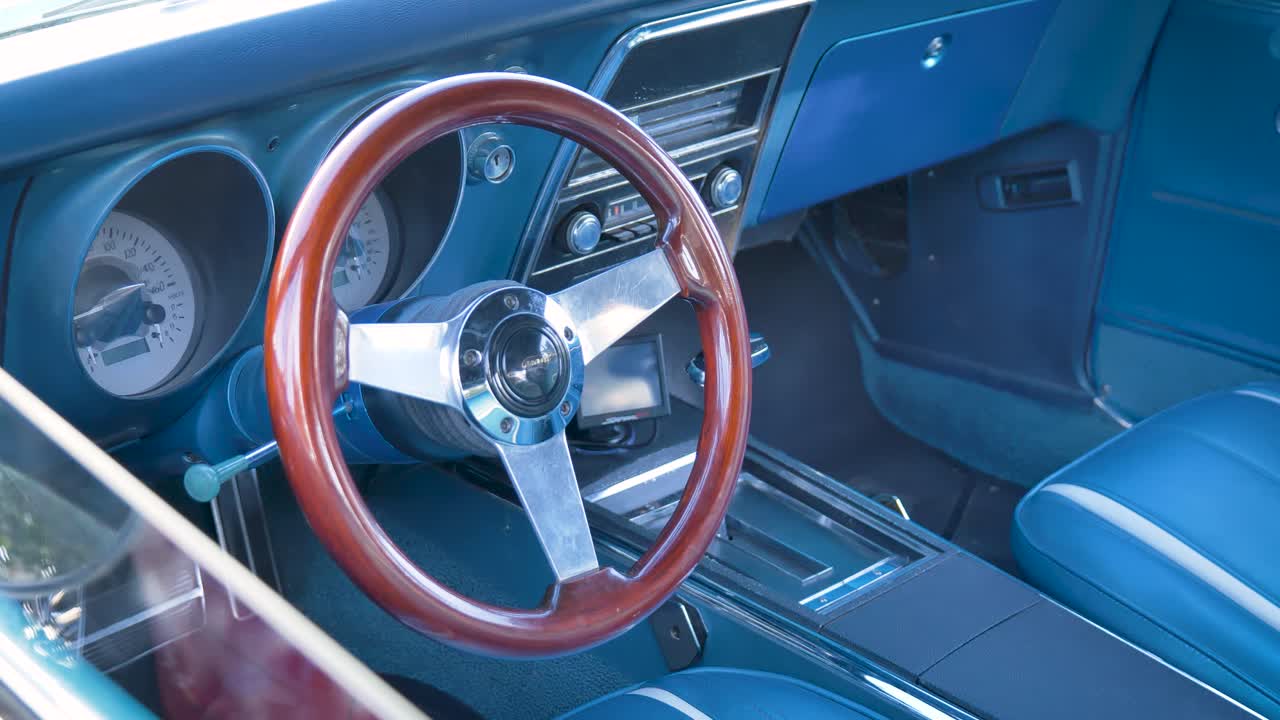 Old School Car Interior 1960's, Classic Car, Vehicle Dashboard