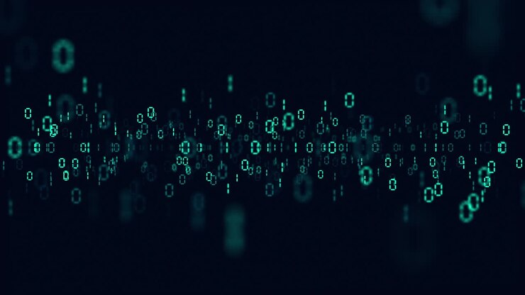 Digital number code green color screen