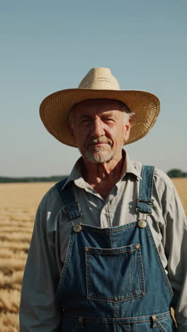 senior farmer in a wheat field