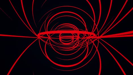 abstract red spiral lines on black background