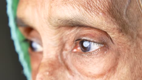 closeup of an elderly woman's eyes