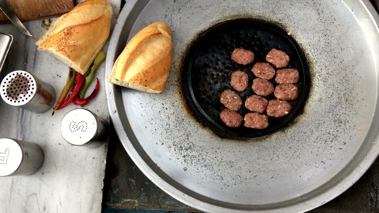 터키 야외 스타일의 고기 어리