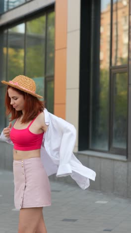 woman in fashionable street outfit