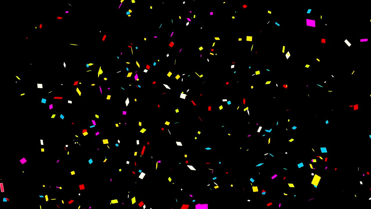 Confetti colorati su sfondo nero