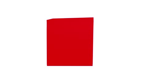 3d red box with dynamics walking itself in a continuous loop on white background