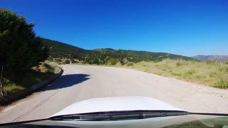 car driving on a dangerous road