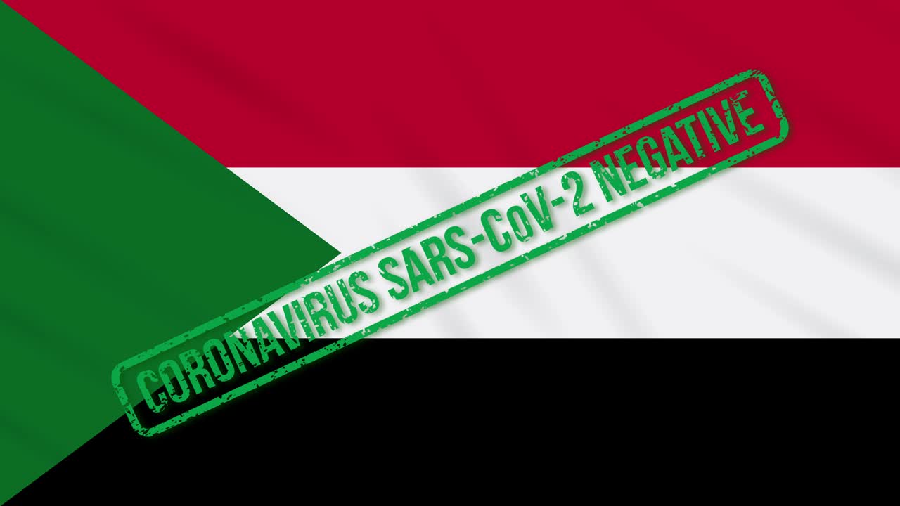 코로나 바이러스로부터의 자유의 녹색 스프와 함께 흔들리는 수단 발, 루프