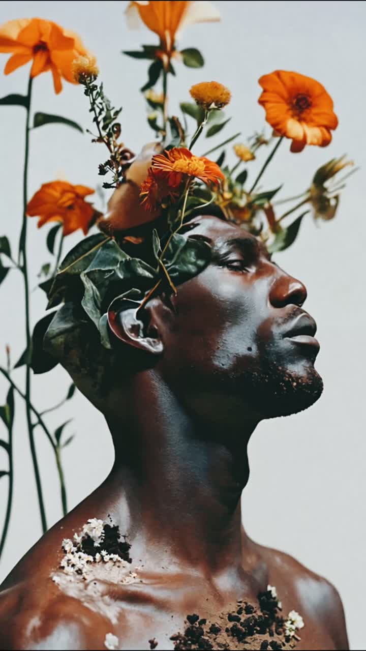 Man with Floral Crown Portrait