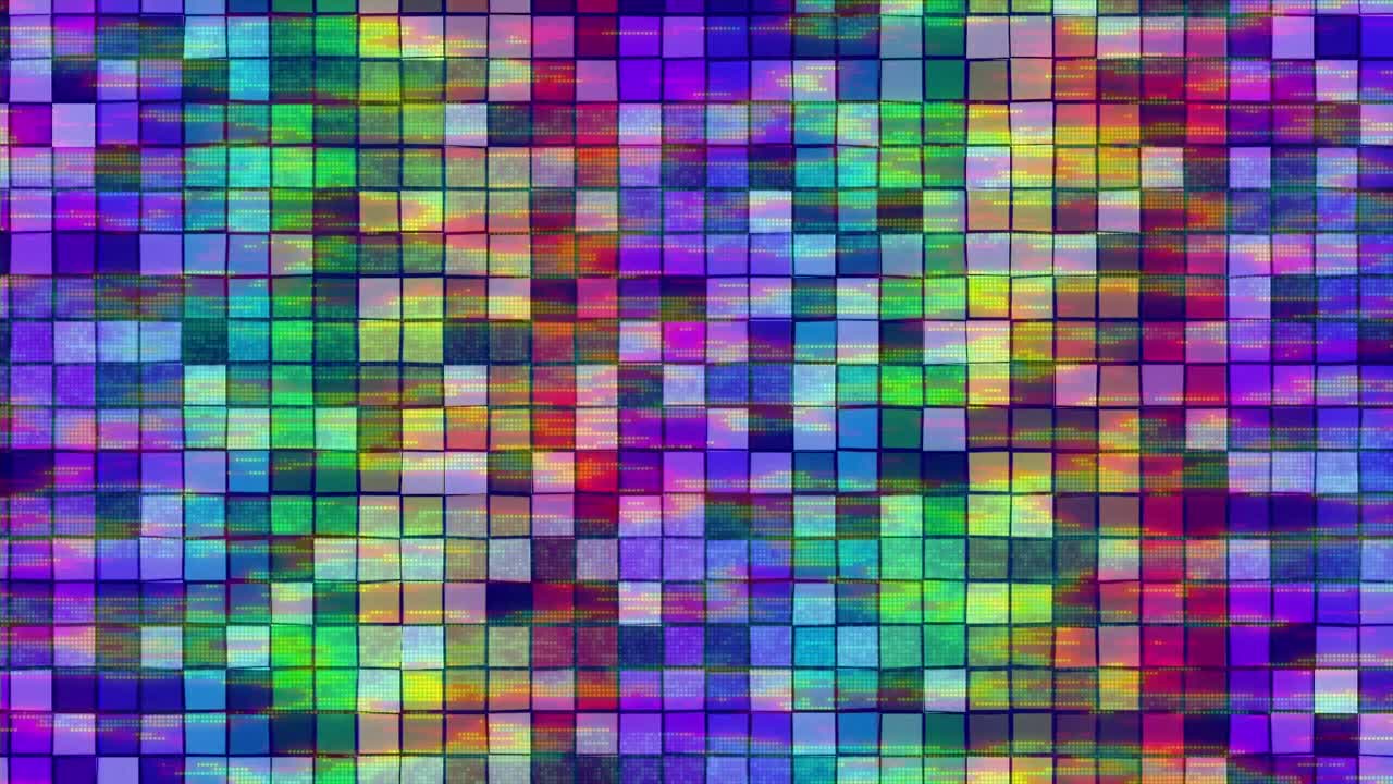 animación de la pantalla con azulejos de mosaico y rayas en bucle sin costuras