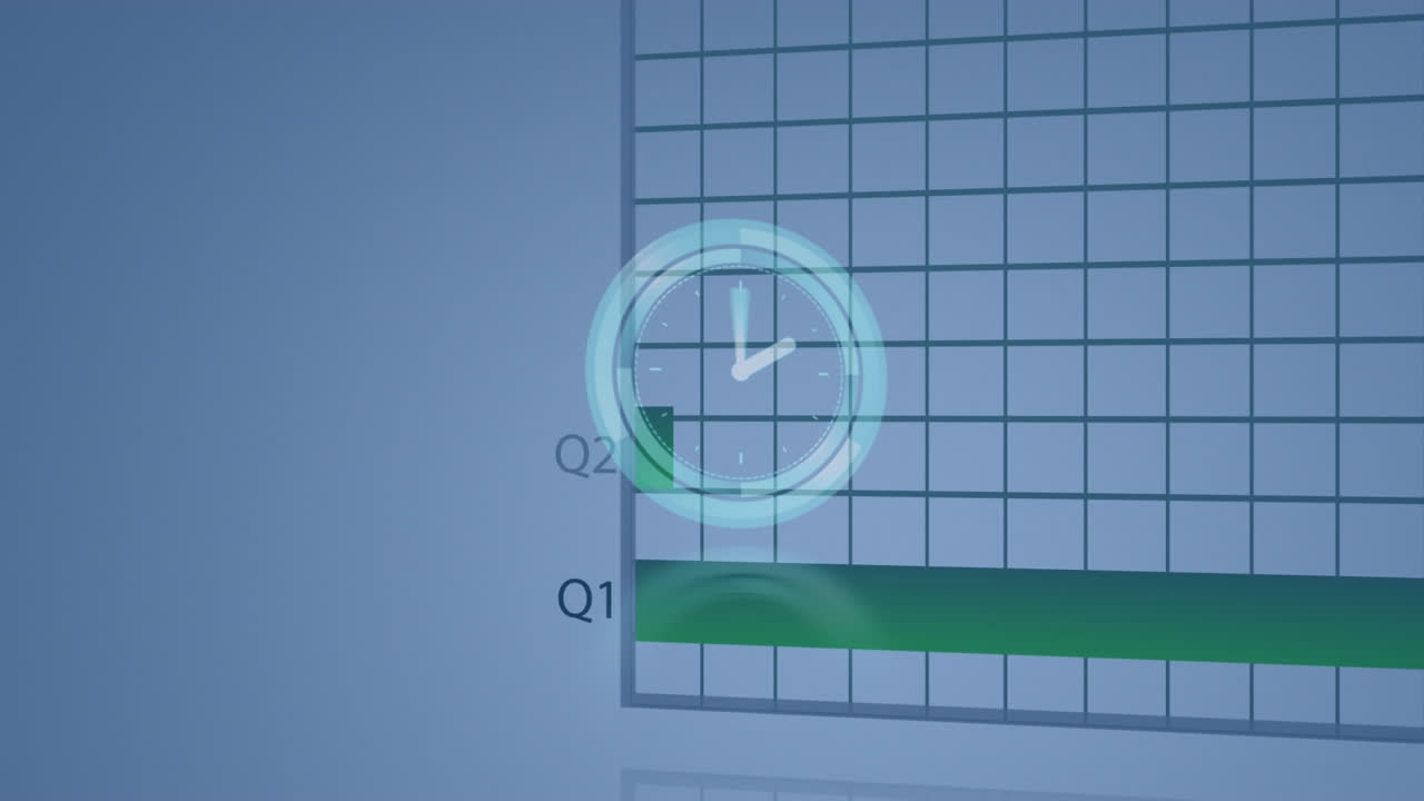 시계 상의 데이터 처리의 애니메이션