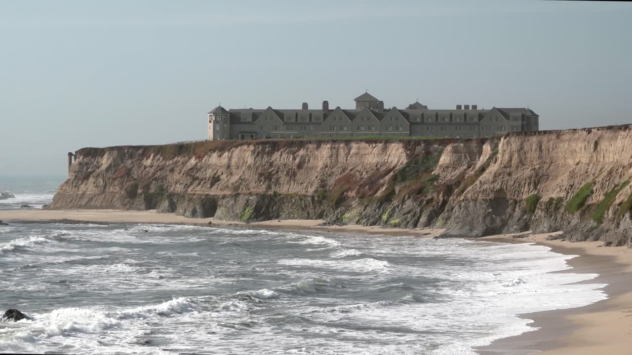 Beautiful view of a hotel next to the beach