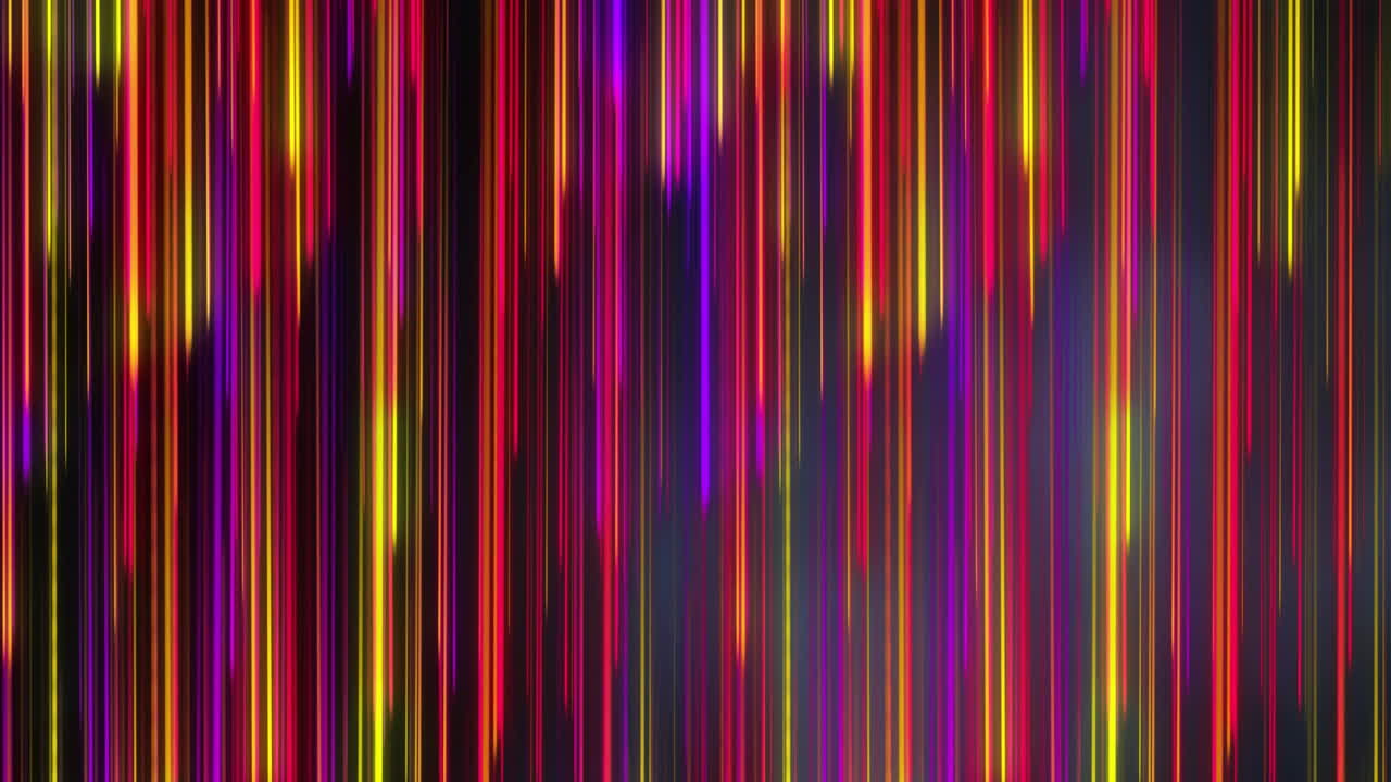 Animation af stribede lodrette farvede lysstriber på sort baggrund