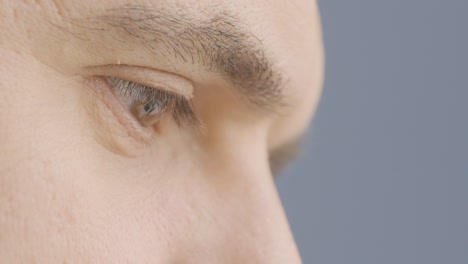 close-up of a man's eyes and face