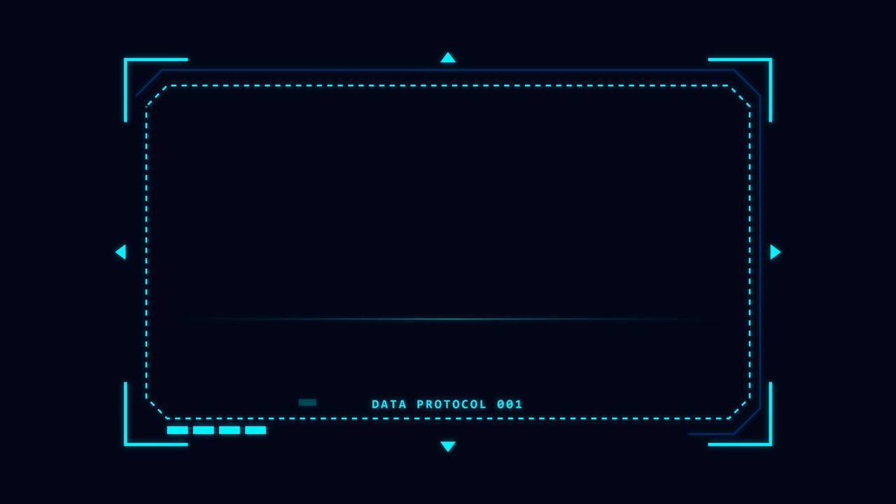 Digital HUD Interface Frame with Data Protocol Text