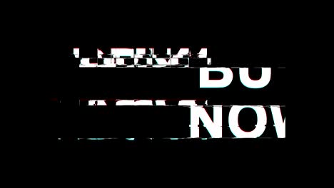 buy now glitch effect text digital tv distortion 4k loop animation