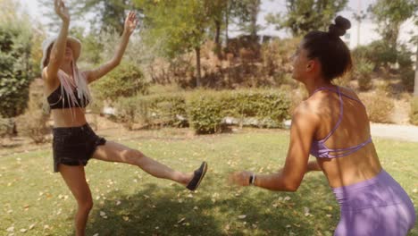 women playing ball outdoors