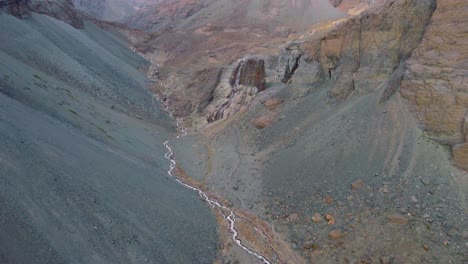 waterfall from the glaciar above, "glaciar la paloma" recorded using dji mini 2 in 4k