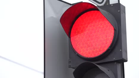 close-up of a traffic light on the road during the day