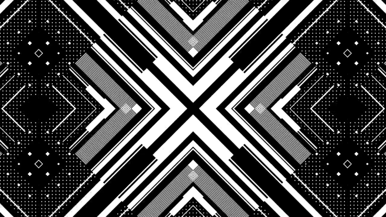 Abstract Geometric Motion Graphics with Pulsing Black and White Patterns