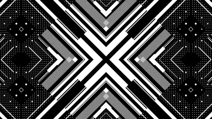 Abstract Geometric Motion Graphics with Pulsing Black and White Patterns