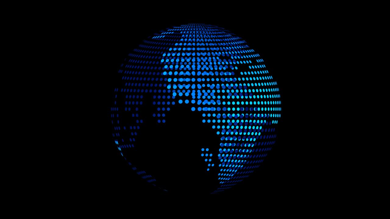 Digital Earth abstract blue line technology communication concept 4k