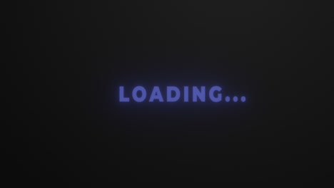 animated word of loading with dots. jumping colorful letters. wavy animation. neon glowing title. waiting concept