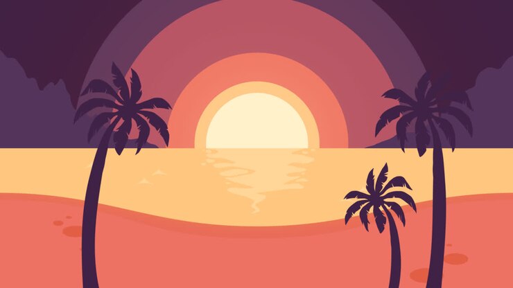 An animation of a Flat summer background