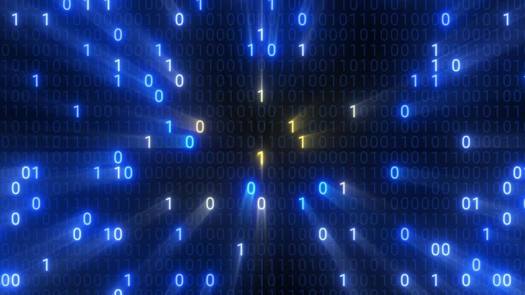 Tecnologia di rete Big Data, Cloud Computing, Internet of Things (IoT), AI. Sfondo VJ 4K in loop senza soluzione di continuità.
