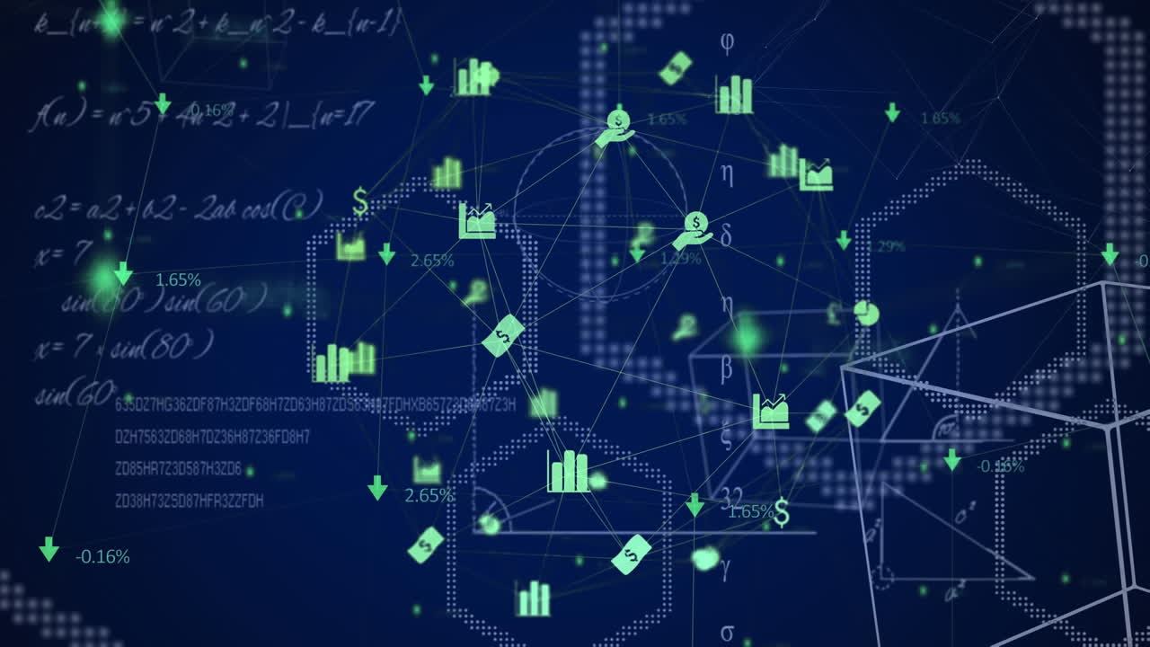Animation of network of connections over data processing