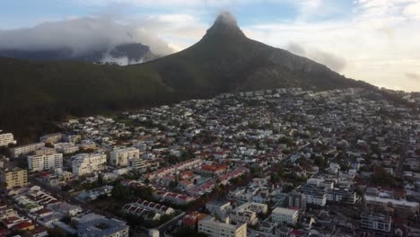 aerial view of lion's head and cape town