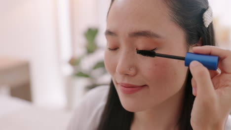 Makeup, eyelash and beauty artist with asian