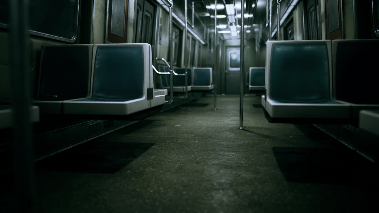 비어 있는 대중 교통 지하철 지하철 열차