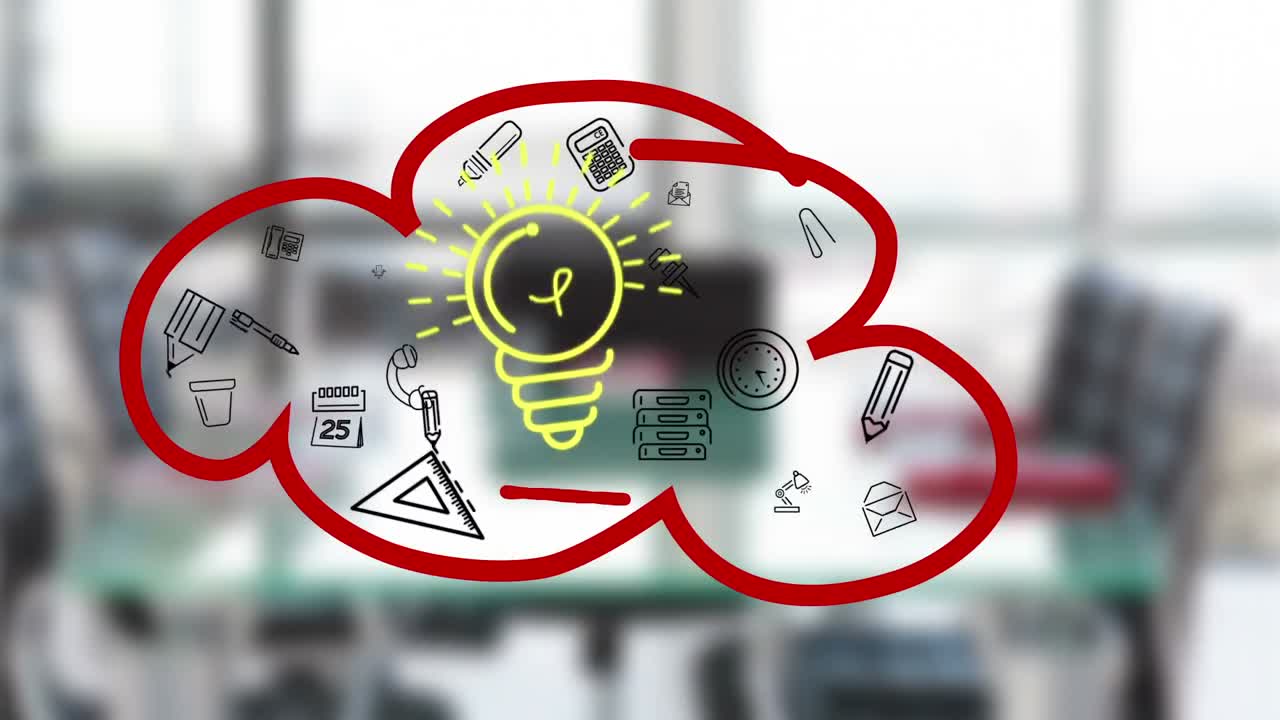 hombre de negocios dibujando un gráfico de flujo de nubes