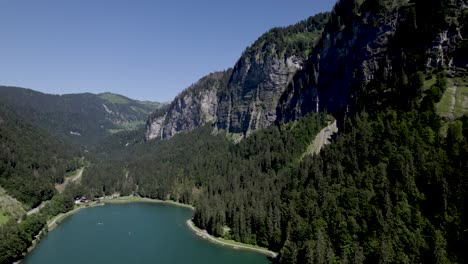 Scenic-Montriond-lake-seen-from-above