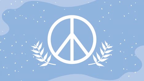 símbolo de paz con animación de corona
