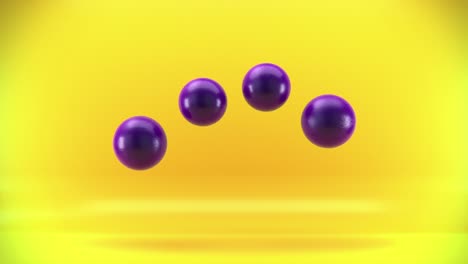 animación de flujo de onda de esfera en estudio sobre fondo amarillo.