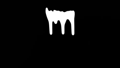 white ink dripping over black screen background