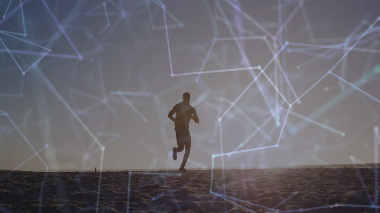 animación de la red de conexiones sobre el hombre arruinado