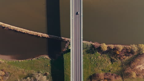 aerial view of a bridge over a river