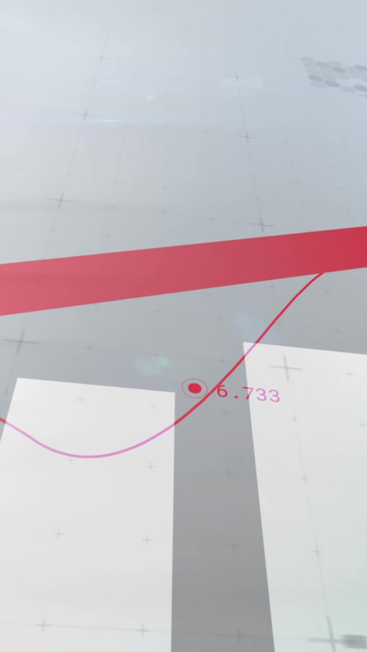 Animation of financial data processing with arrow