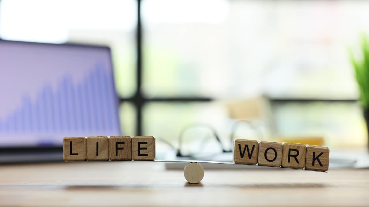 Work-Life Balance Concept with Wooden Blocks