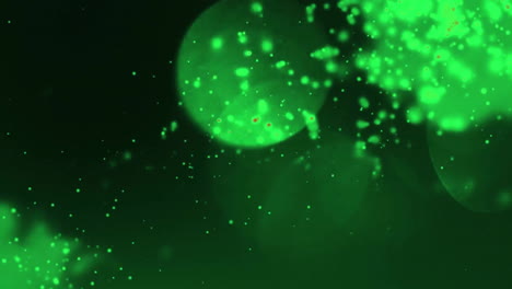 animation of green light spots on black background