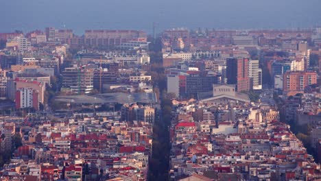 modern building view in the skyline of barcelona from the bunkers viewpoint